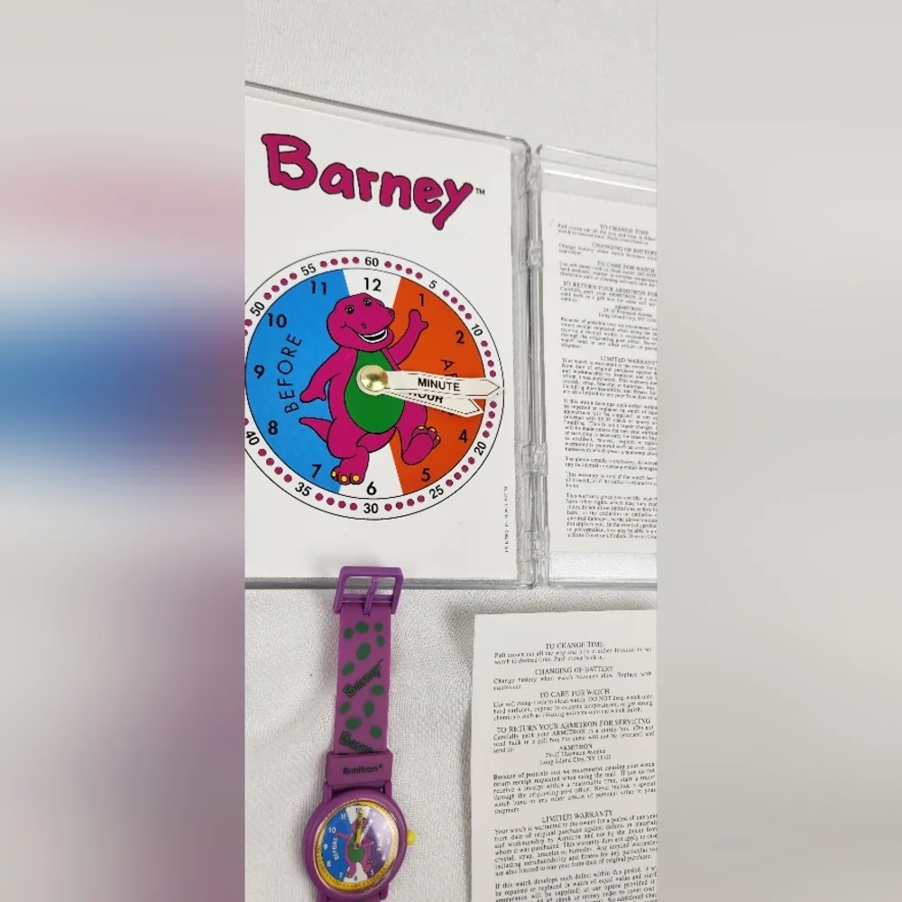 Vintage Armitron Barney Watch & Teach Me Time Book. - Picture 6 of 10